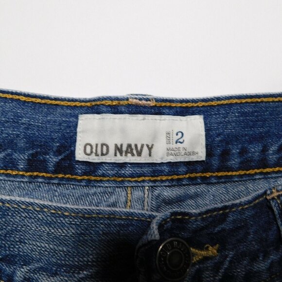 Old Navy Womens Jean Shorts Size 2 Mini Short Booty Mid Rise Metal Stud Cut Offs - Picture 3 of 5